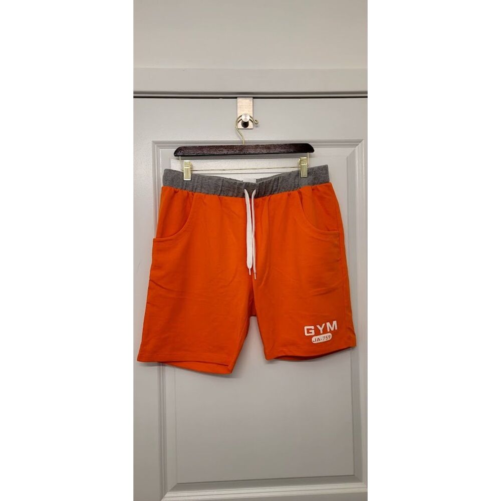 Jack Adams JA-759 Gym Lounge Shorts Orange Gray Boutique Menswear Portugal XL